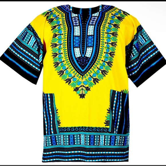 Unisex Yellow dashiki African top - Picture 1 of 3
